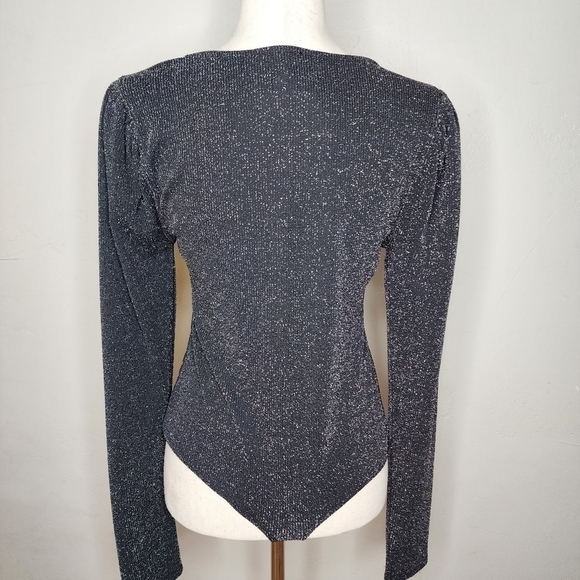 PAIGE Samina Black Metallic Bodysuit Size Medium - Picture 10 of 13